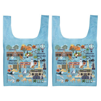 2PK Ashdene Land Down Under WA Reusable Grocery Shopping Bag 36x64cm