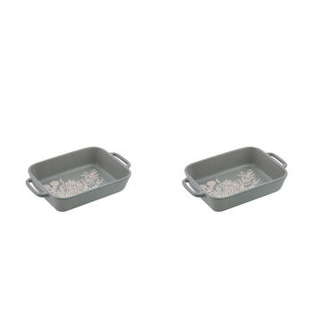 2PK Ladelle Esperance Ceramic Baking Dish Medium Heat-Resistant Serving Green