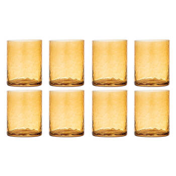 2x 4pc Ladelle Flynn Glass Tumbler Cup Drinkware 10cm - Amber