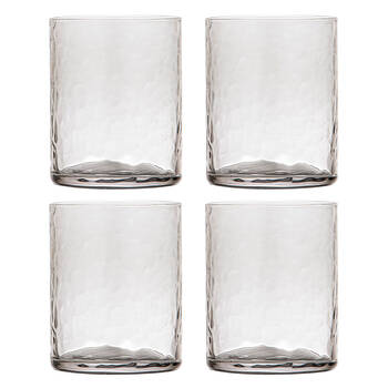 4pc Ladelle Flynn Glass Tumbler Cup Drinkware 10cm - Charcoal
