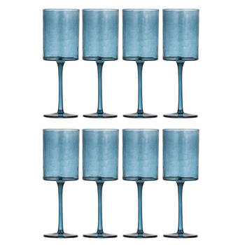 2x 4pc Ladelle Flynn Glass Tumbler Cup Drinkware 22cm - Blue