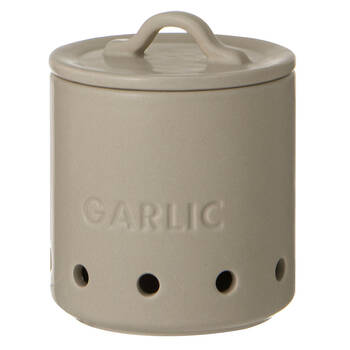 Ladelle Essentials Garlic Vault Storage Canister 10x10cm - Stone
