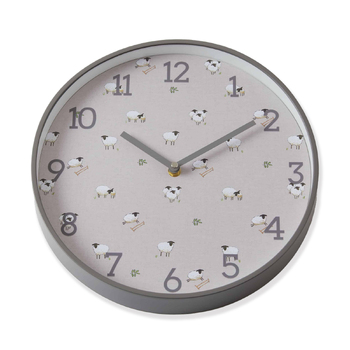 Jiggle & Giggle 30cm Counting Sheep Wall Clock - Grey