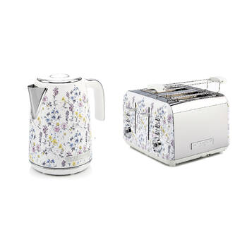 2pc Laura Ashley 1.7L Jug Electric Kettle & 4 Slice Toaster Set - Wild Meadow