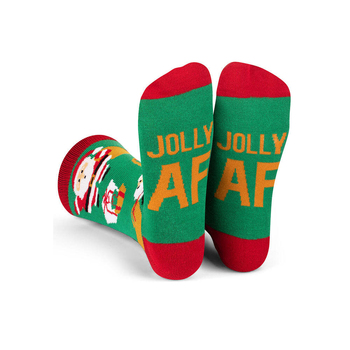 Lavley Jolly AF Novelty Unisex Christmas Socks Crew Length
