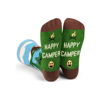 Lavley Happy Camper Novelty Unisex Gift Socks Crew Length