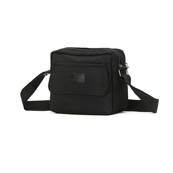 Louis Berry Nylon Dual Zipper Shoulder Bag 18x7x16cm - Black