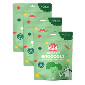 3PK Little Cheeks Sealed Freeze Dried Broccoli Rabbit/Guinea Pig Food Treats 10g