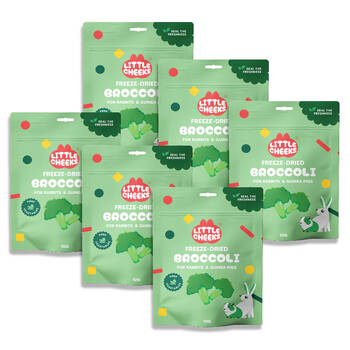 6PK Little Cheeks Sealed Freeze Dried Broccoli Rabbit/Guinea Pig Food Treats 10g