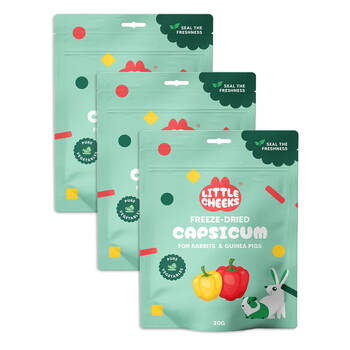 3PK Little Cheeks Sealed Freeze Dried Capsicum Rabbit/Guinea Pig Food Treats 20g