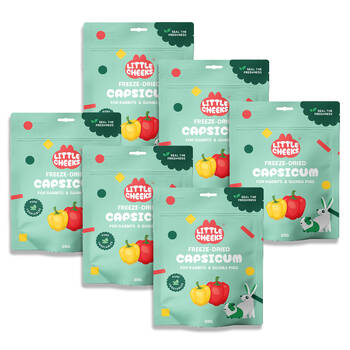 6PK Little Cheeks Sealed Freeze Dried Capsicum Rabbit/Guinea Pig Food Treats 20g