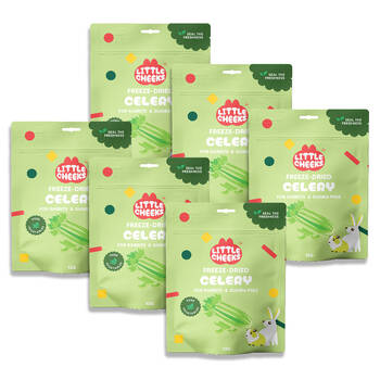 6PK Little Cheeks Sealed Freeze Dried Celery Pet Rabbit/Guinea Pig Food Treats 12g