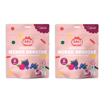 2PK Little Cheeks Freeze Dried Mixed Berries Pet Rabbit/Guinea Pig Food Treats 25g