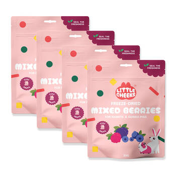 4PK Little Cheeks Freeze Dried Mixed Berries Pet Rabbit/Guinea Pig Food Treats 25g