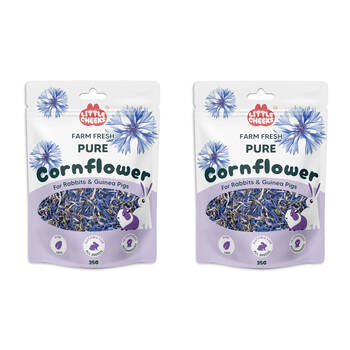 2PK Little Cheeks Farm Fresh Pure Cornflower Pet Rabbit/Guinea Pig Food Treats 35g