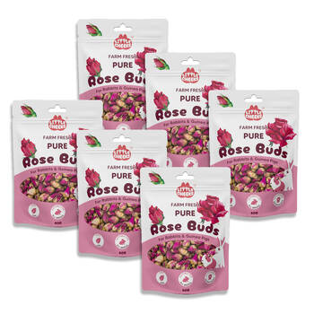 6PK Little Cheeks Farm Fresh Pure Rose Buds Pet Rabbit/Guinea Pig Food Treats 60g