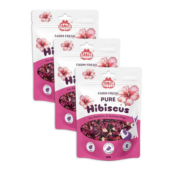 3PK Little Cheeks Farm Fresh Pure Hibiscus Pet Rabbit/Guinea Pig Food Treats 35g
