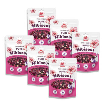 6PK Little Cheeks Farm Fresh Pure Hibiscus Pet Rabbit/Guinea Pig Food Treats 35g