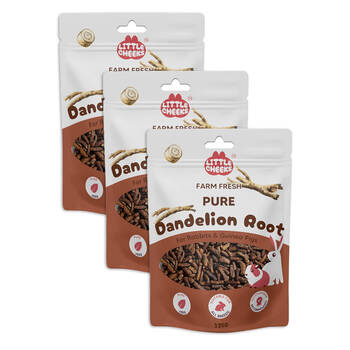 3PK Little Cheeks Farm Fresh Pure Dandelion Root Rabbit/Guinea Pig Food Treats 125g
