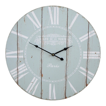 LVD Cafe MDF Metal 58cm Wall Clock Round Analogue Decor - Sage