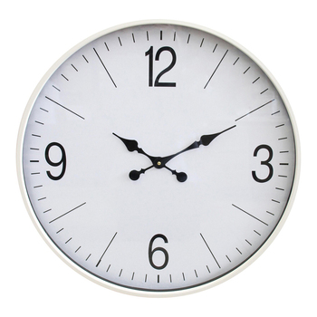 LVD Chelsea Clock Metal Glass 60cm Wall Clock Round Analogue Decor - White