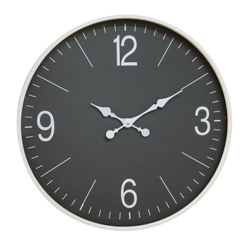 LVD Domino Metal Glass 60cm Wall Clock Round Analogue Decor - Black