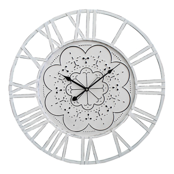LVD Eastside MDF Metal 60cmWall Clock Round Analogue Decor - White