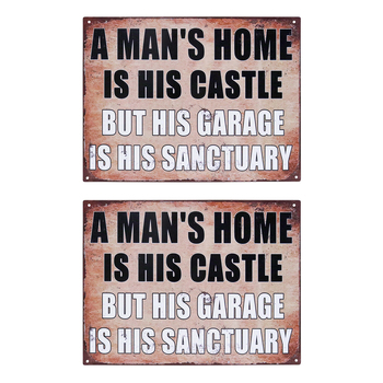2PK LVD Iron Mans Castle Sign Home/Room Wall Decor 25x33cm