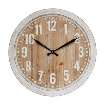 LVD Hamptons MDF 60cm Wall Clock Round Analogue Decor - White