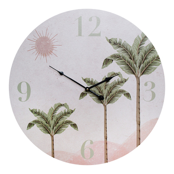 LVD Desert Palm MDF 58cm Wall Clock Round Analogue Decor