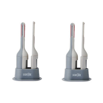 2PK La Cafetiere Brewstir 2 In 1 Tea Coffee Infuser w/ Storage Stand 7x19x21cm Grey