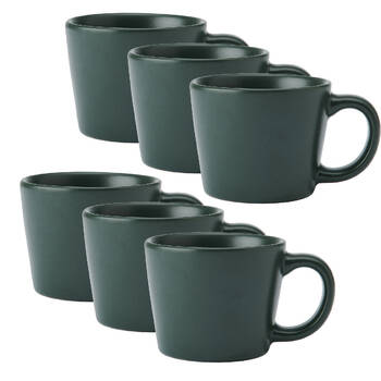 6PK La Cafetiere Ceramic Coffee Espresso Drinking Cup Mug 8x8x5cm Green