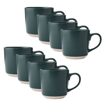8PK La Cafetiere Ceramic Coffee Mug Drinkware 350ml - Green
