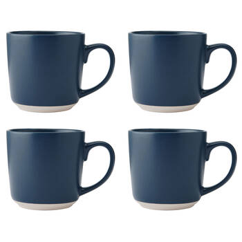 4PK La Cafetiere Ceramic Coffee Mug Drinkware 350ml - Navy