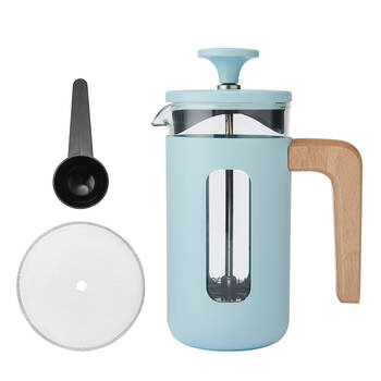 La Cafetiere Pisa 3-Cup Cafetiere Glass Coffee Press - Sky Blue