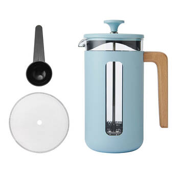 La Cafetiere Stainless Steel/Glass Pisa 8 Cup Cafetiere - Sky Blue