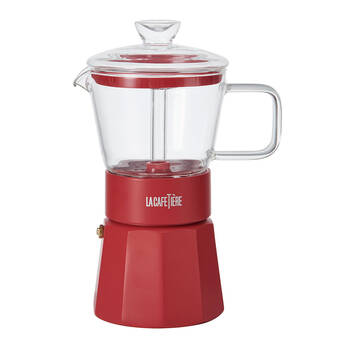 La Cafetiere Verona Glass Coffee Espresso Maker Up to 6 Cups 240mL Red