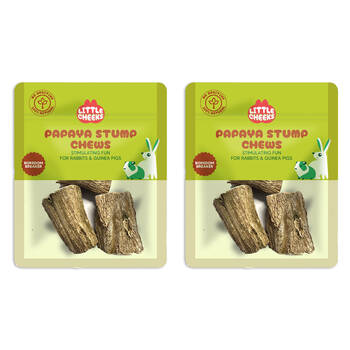 2PK Little Cheeks Papaya Stump Natural Edible Chew Toy for Pet Rabbit/Guinea Pig