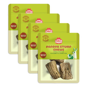 4PK Little Cheeks Papaya Stump Natural Edible Chew Toy for Pet Rabbit/Guinea Pig