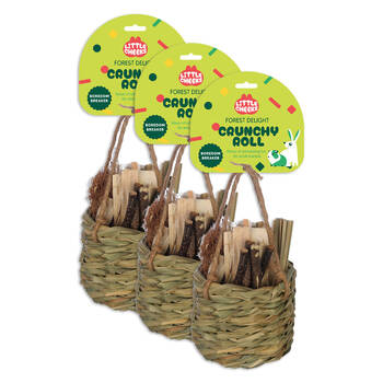 3PK Little Cheeks Forest Delight Crunchy Roll Chew Toy for Pet Rabbit/Guinea Pig