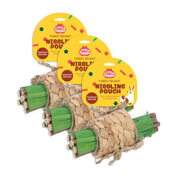3PK Little Cheeks Forest Delight Nibbling Pouch Chew Toy for Pet Rabbit/Guinea Pig