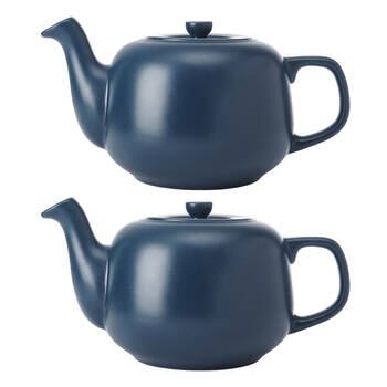 2PK La Cafetiere Stoneware Classic Teapot Kettle 1.2L - Navy