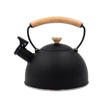 La Cafetiere Stovetop Whistling Tea Kettle w/ Beechwood Handle 1.6L Black