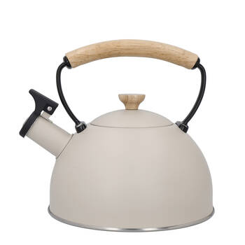 La Cafetiere Stovetop Whistling Tea Kettle w/ Beechwood Handle 1.6L Latte