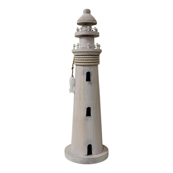 LVD Decorative MDF 49cm Lighthouse Sculpture Decor Large - Whitewash