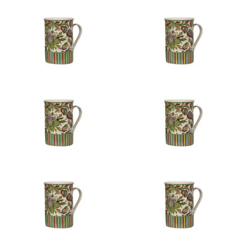 6PK LVD Ceramic Coffee Mug Paisley Fleur Home/Kitchen Drinkware 11cm Assorted