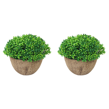 2PK LVD Potted 11cm Heather Artificial Faux/Fake Plant Small - Green