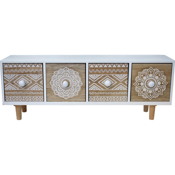 LVD MDF Nevada 4-Drawer 43cm Long Cabinet Furniture Rectangle - Natural/White