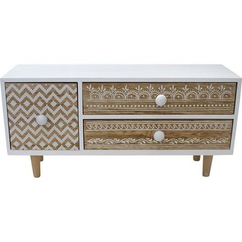 LVD MDF Nevada 3-Drawer 33cm Cabinet Furniture Rectangle - Natural/White