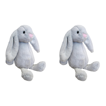 2PK LVD Rabbit 26cm Plush Toy Kids/Children Stuffed Animal Small - Grey